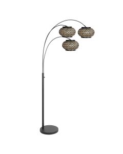 Nox Light 4494ZW – Stehlampe mit 3 Bambusschirmen