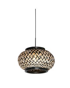 Nox Light 4538ZW – lampe suspendue compacte avec abat-jour en bambou