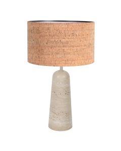 Lamp de table Travino 4552CR avec pied en travertin et abat-jour en liège