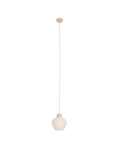 Travino 4598CR hanglamp – linnen & travertin in natuurlijke stijl