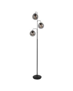 Bollique 4611ZW stijlvolle vloerlamp met 3 lichtpunten en smoke glas