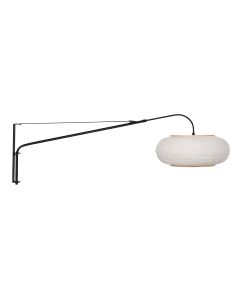 Wandlampe Silva Alba 4626ZW schwarz mit Leinenlampenschirm Ø60 cm