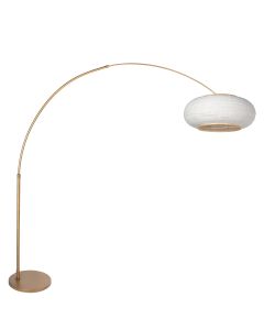 Bogenlampe Silva Alba 4672BR bronze mit Leinen-Schirm Ø60 cm