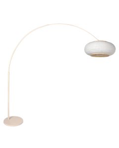 Bogenlampe Silva Alba 4677CR crème mit Leinenschirm Ø60 cm