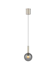 Steel pendant lamp Volari 4905ST with smoke glass and cable lift