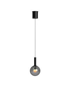 Black pendant lamp Volari 4905ZW with smoke glass and cable-lift