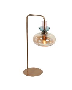 Malboo Tischleuchte Champagner-Amber Glas Ø 17 cm – 4918BR