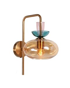 Malboo Wandleuchte Champagner-Amberglas E27 – 4919BR