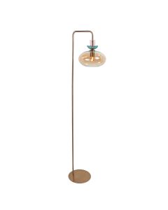 Malboo vloerlamp champagne-amber glas E27 – 4920BR