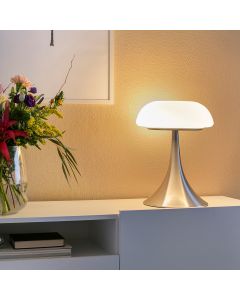 Tafellamp Ancilla 5557ST stijlvolle stalen lamp met wit glas - Staal - Elektronica, Glas, Metaal - Steinhauer (foto 7)