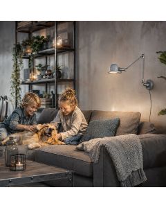 Graue Wandleuchte Davin 7656GR, ausziehbare E14 Leselampe