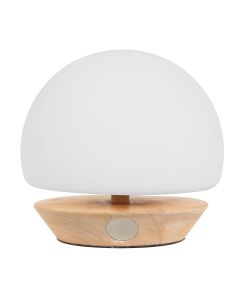 Tafellamp Ancilla 7932BE beuken met wit glas 3 stappen dimbaar - Hout - Glas, Hout - Steinhauer
