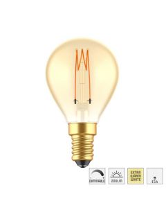 Led lichtbron met E14 fitting filament 2,5W, 1800K, dimbaar 136L G45 vorm - Goud - Glas - Steinhauer (foto 6)
