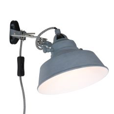 Gray clamp lamp / wall lamp Nove 1320GR with E27 fitting and switch