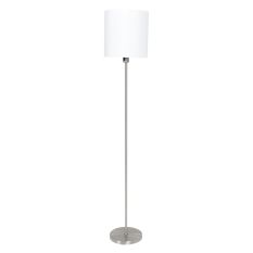 Floor lamp Noor 1564ST Steel including white linen shade