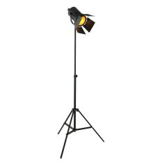 Black floor lamp Carree 1577ZW with E27 fitting and cord switch