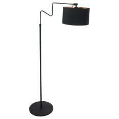 Black floor lamp 'small arc lamp' Linstrom 2132ZW with black gold shade