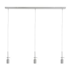 Hanging lamp 3-light Glass Light 2499ST Steel, without glass