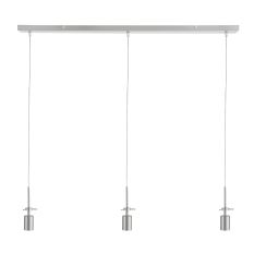 Hanglamp 3-lichts Glass Light 2499ST Staal, zonder glas