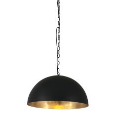 Hanglamp Semicirkel 2555ZW Zwart rond 50cm met gouden binnenkant