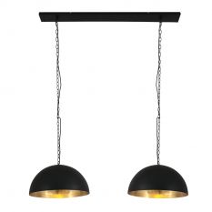 Hanglamp Semicirkel 2556ZW Zwart 2 lichts met E27 fitting