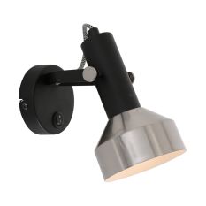 Spot - Wandlamp Acier 3337ZW Zwart met E27 fitting