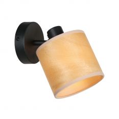 Spot - Wall Lamp Bambus 3665ZW Black with wooden shade