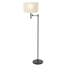 Vloerlamp Stang 7180ZW Zwart + Kap Wit Linnen