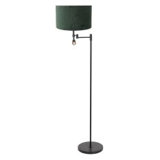 Vloerlamp Stang 7181ZW Zwart + Kap Velours Groen