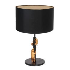 Tafellamp Animaux 3127ZW+K26762S Zwart-Zwart Linnen