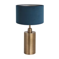 Tischleuchte Brass 3309BR+K7396ZS Bronze-Blau Velour
