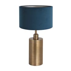 Tafellamp Brass 3309BR+K7396ZS Brons-Fluweel Blauw