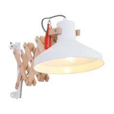 Scissor lamp Woody 7900BE wood color with white shade