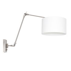 Wandlamp Prestige Chic 7396ST+K7396QS Staal-Wit Linnen