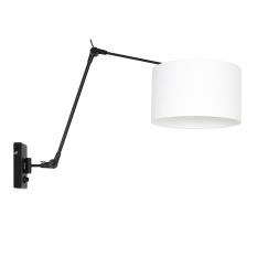 Wandlamp Prestige Chic 7396ZW+K7396QS Zwart-Wit Linnen