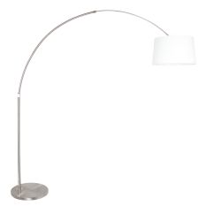 Floor lamp Sparkled Light 7268ST+K1001QS Steel-White Linen