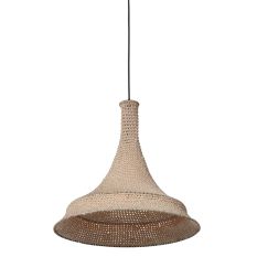 Cremefarbene orientalische Hängelampe Marrakesch 3394CR, handgeknüpft