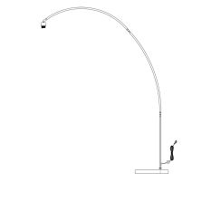 Bogenlampe Solva 7977ST mit grobem leinenweißem Lampenschirm E27