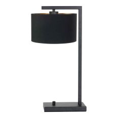 Zwarte tafellamp Stang 7195ZW met zwart linnen kap