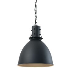 Industriële zwarte hanglamp 7780ZW Espen rond 42cm