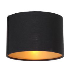 Zwart linnen lampenkap K3333SS ⌀13cm met E14 support.