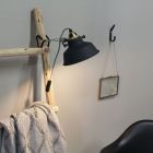 Zwarte klemlamp / wandlamp Nove 1320ZW met E27 fitting en schakelaar - Goud, Zwart - Elektronica, Kunststof, Metaal - Stei...
