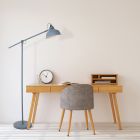 Grijze vloerlamp Nove 1322GR met E27 fitting - Grijs, Wit - Elektronica, Kunststof, Metaal - Steinhauer