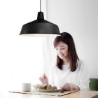 Hanglamp Black moon 1443ZW Zwart Ø40cm E27 fitting - Wit, Zwart - Elektronica, Kunststof, Metaal - Steinhauer