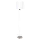 Floor lamp Noor 1564ST Steel including white linen shade