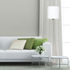 Vloerlamp Noor 1564ST Staal inclusief wit linnen kap - Staal, Wit - Metaal, Textiel - Steinhauer