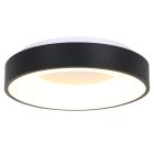 Plafondlamp Ringlede 2563ZW Zwarte LED lamp Ø48cm - Wit, Zwart - Elektronica, Kunststof, Metaal - Steinhauer