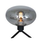 Tafellamp Reflexion 2681ZW zwarte lamp met smoke glas - Zwart - Elektronica, Glas, Metaal - Steinhauer