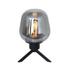 Tafellamp Reflexion 2683ZW zwarte lamp met smoke glas - Zwart - Elektronica, Glas, Metaal - Steinhauer