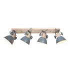 Plafondlamp Gearwood 2729GR Grijs E27 - Grijs - Hout, Metaal - Steinhauer